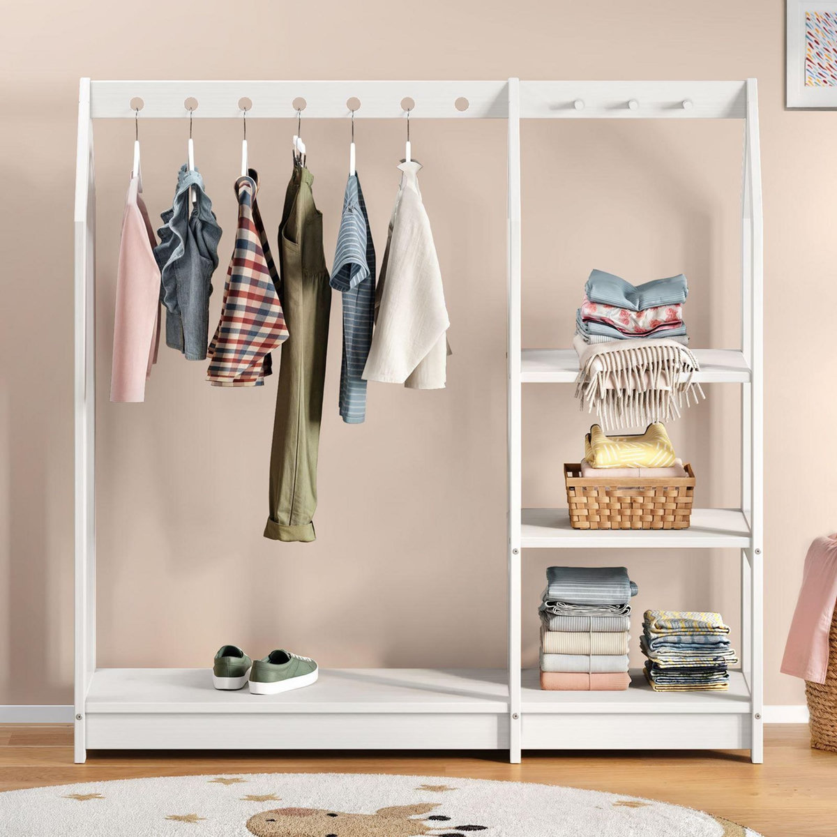 IDIMEX Penderie enfant SALLY en pin massif