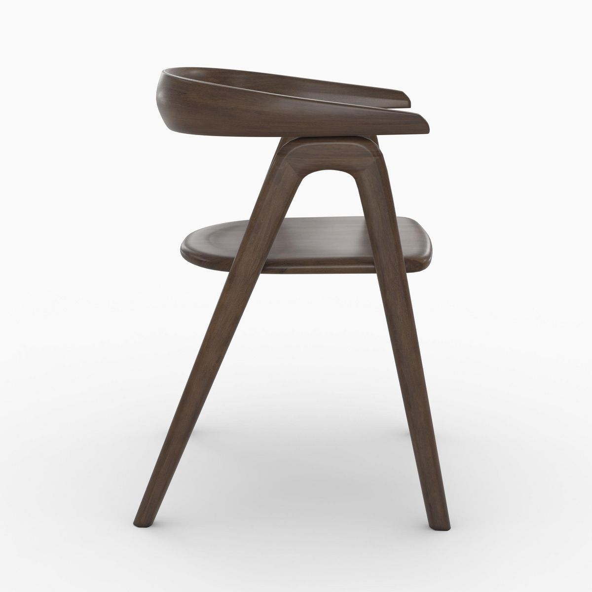 Rendez vous déco Chaise en bois d'hévéa foncé - Hawa