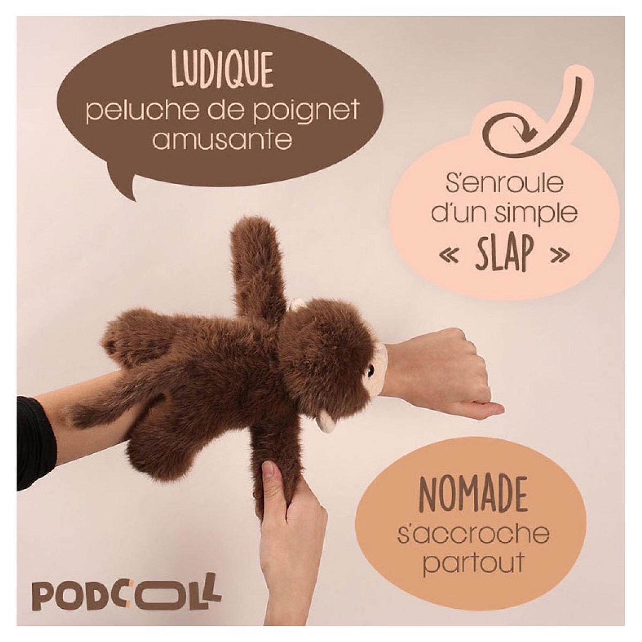 Voir la diapositive 3 : Histoire D'Ours Podcoll Bracelet Slap Singe 25cm