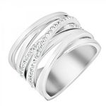 SC CRYSTAL Bague taille 58 SC Crystal ornée de Cristaux scintillants. Coloris disponibles : Gris