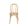 Voir la diapositive 6 : SWEEEK Lot de 4 chaises vintage en bois avec assise en rotin et dossier arrondi. coloris naturel. L 48 x P 49.5 x H 90cm
