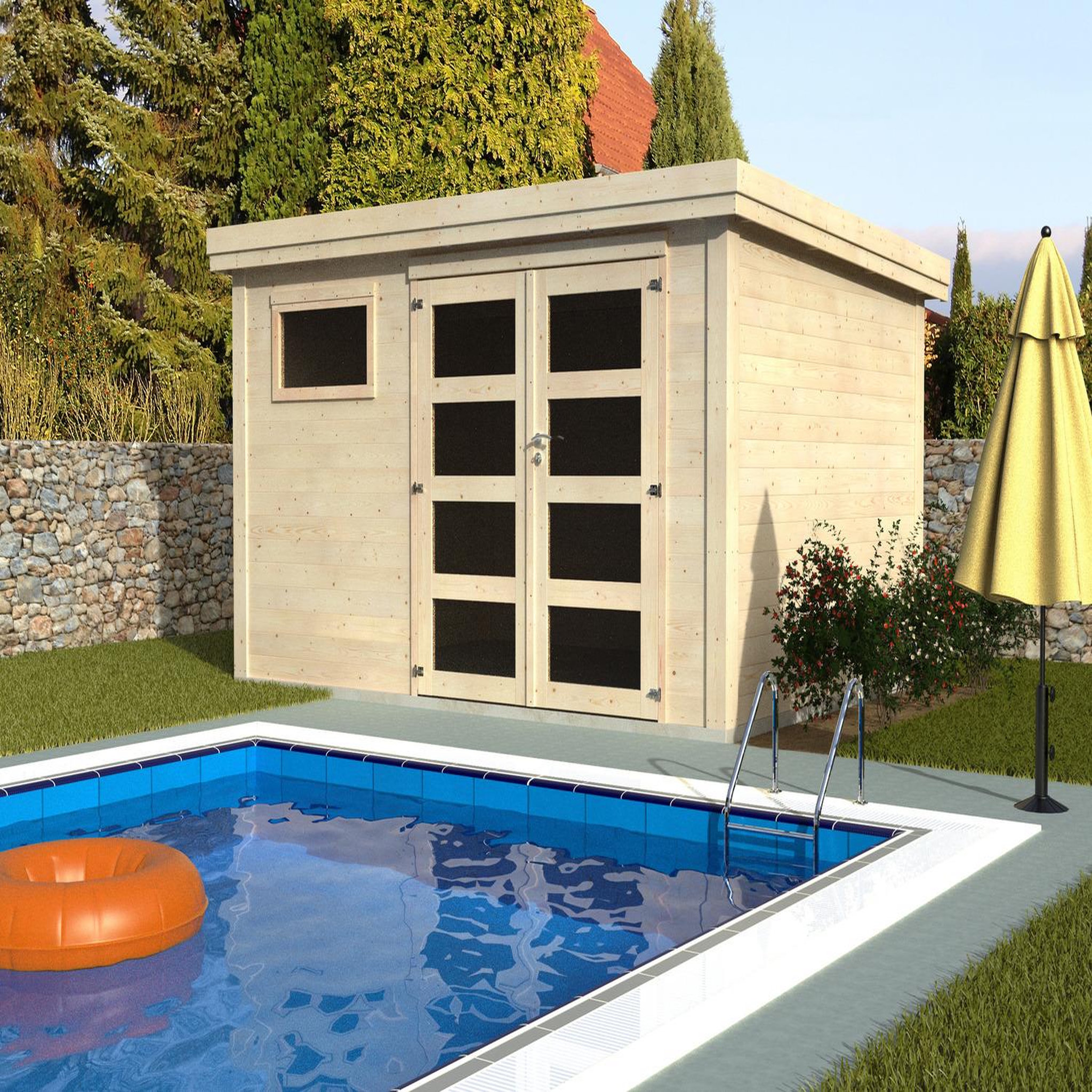 Voir la diapositive 1 : DECOR ET JARDIN Abri de jardin bois - 9,6m² - PAOLO