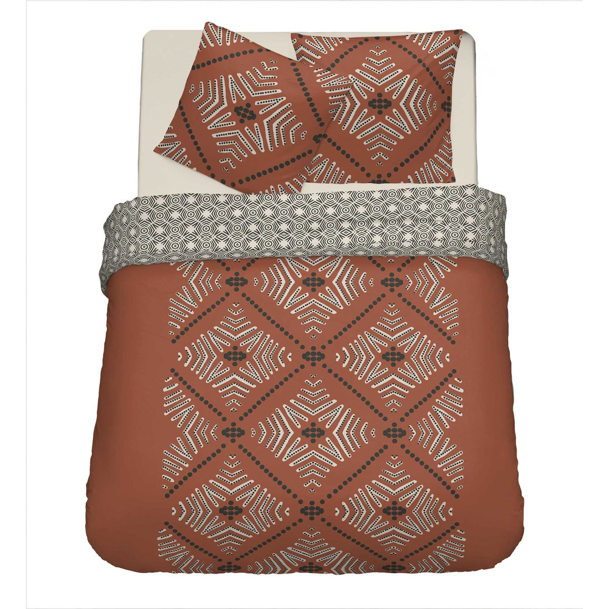 Voir la diapositive 2 : Parure housse de couette en coton 57 fils SOKOTO
