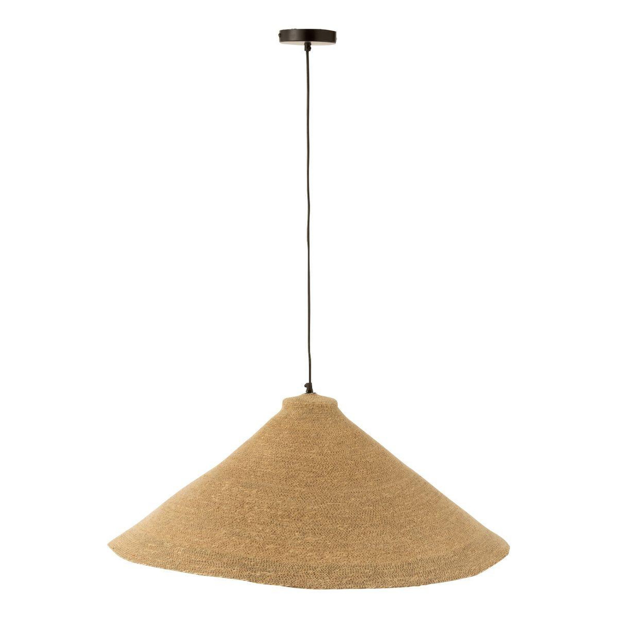J-LINE Lampe Suspension en Jonc  Cône  82cm Naturel