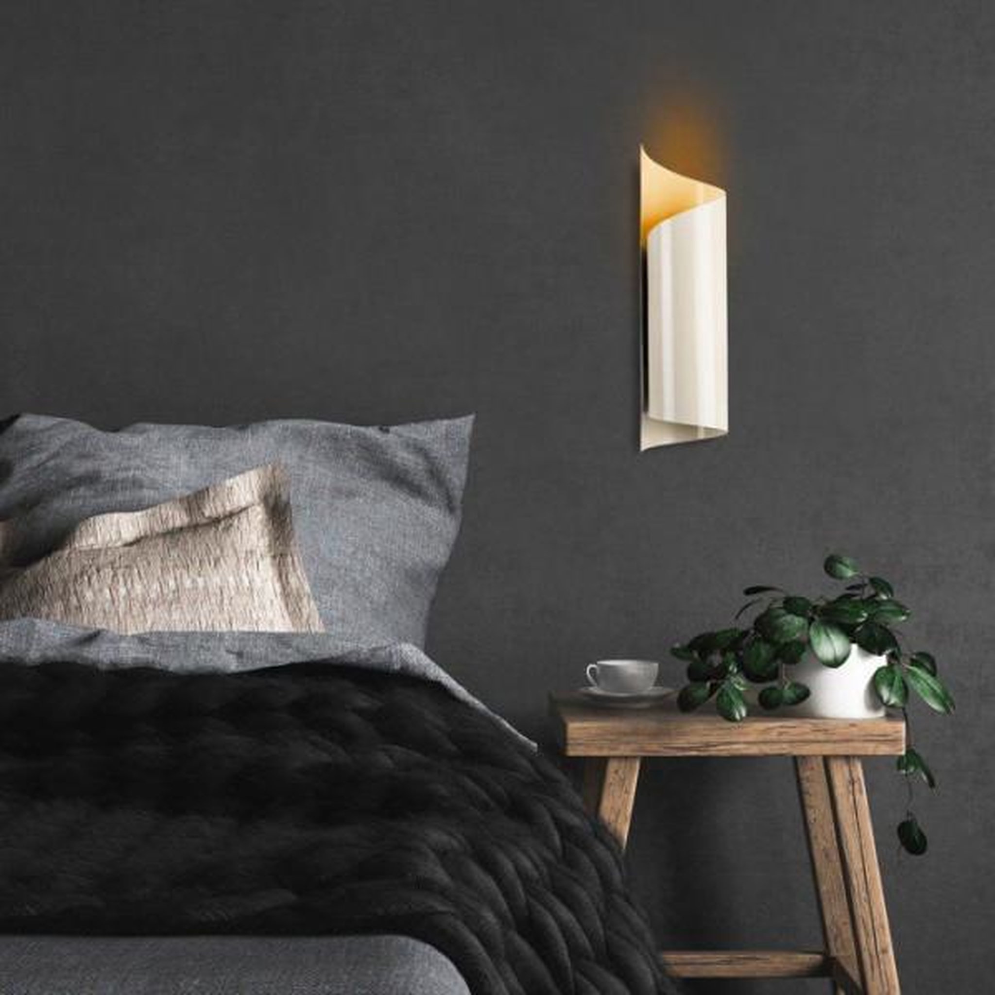 Voir la diapositive 2 : MARKET24 Applique murale Cream - Coloris creme - Design raffiné - Ambiance douce