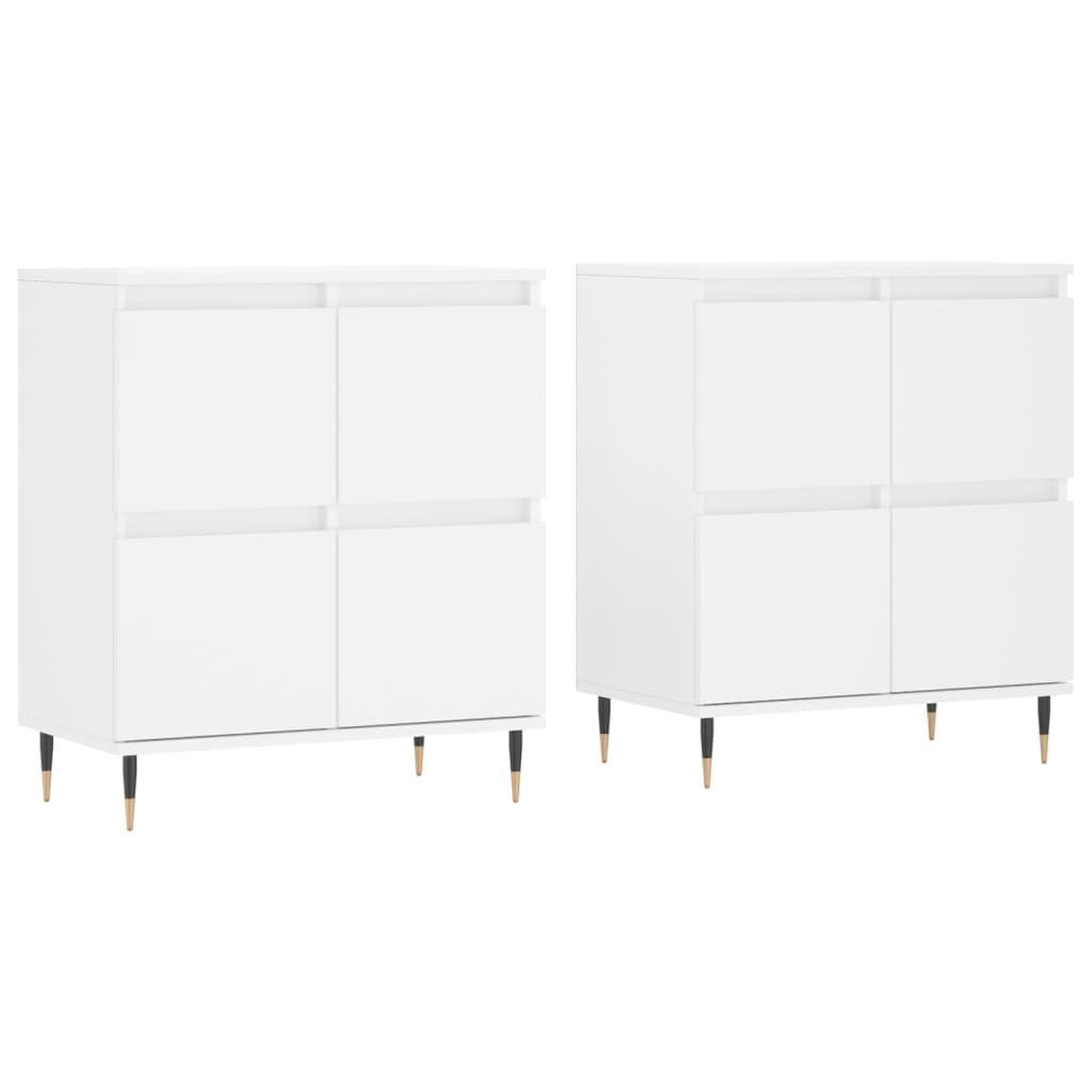 Voir la diapositive 2 : VIDAXL Buffets 2 pcs blanc bois d'ingenierie