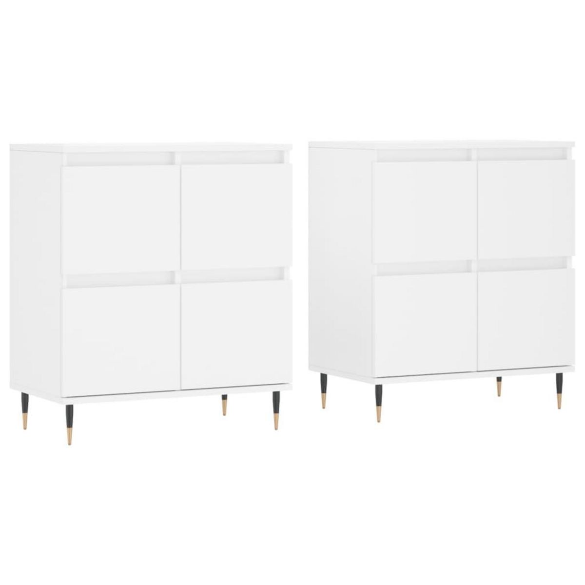 VIDAXL Buffets 2 pcs blanc bois d'ingenierie