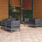 VIDAXL Salon de jardin 6 pcs avec coussins bois de pin massif