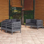 Voir la diapositive 1 : VIDAXL Salon de jardin 6 pcs avec coussins bois de pin massif