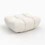 Voir la diapositive 3 : Rendez vous déco Pouf repose-pieds en tissu bouclé blanc-Teddy