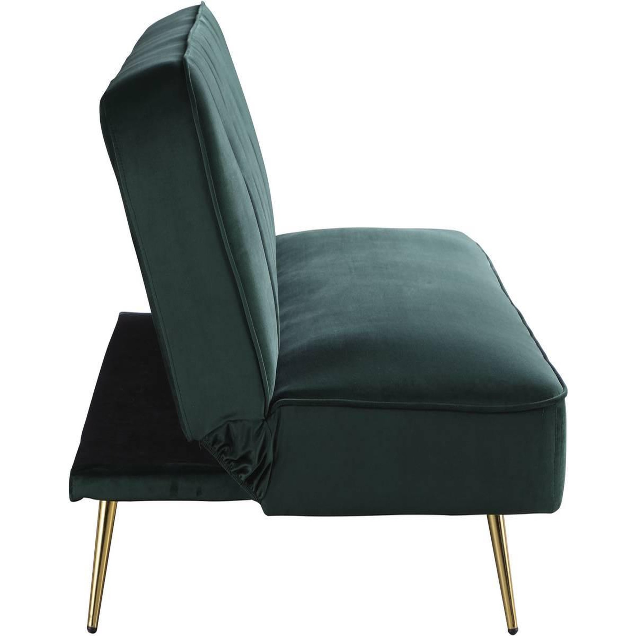 Voir la diapositive 3 : Habitat et Jardin Canapé clic clac velours  james  - 180 x  83 x 75 cm - 3 places - vert foncé.