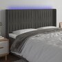 Voir la diapositive 1 : VIDAXL Tete de lit a LED Gris fonce 203x16x118/128 cm Velours