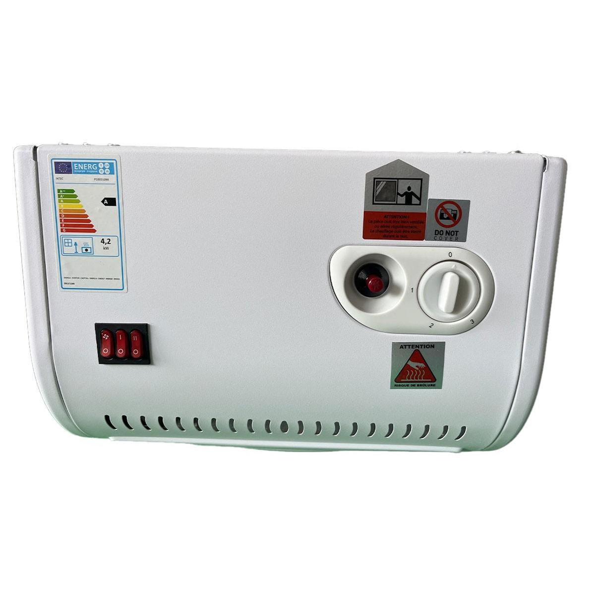 INTEC Poêle à gaz 5700W Chauffage d'appoint Hybride Gaz et Électrique 20-100 m2 - Piezo KOMBI LINE