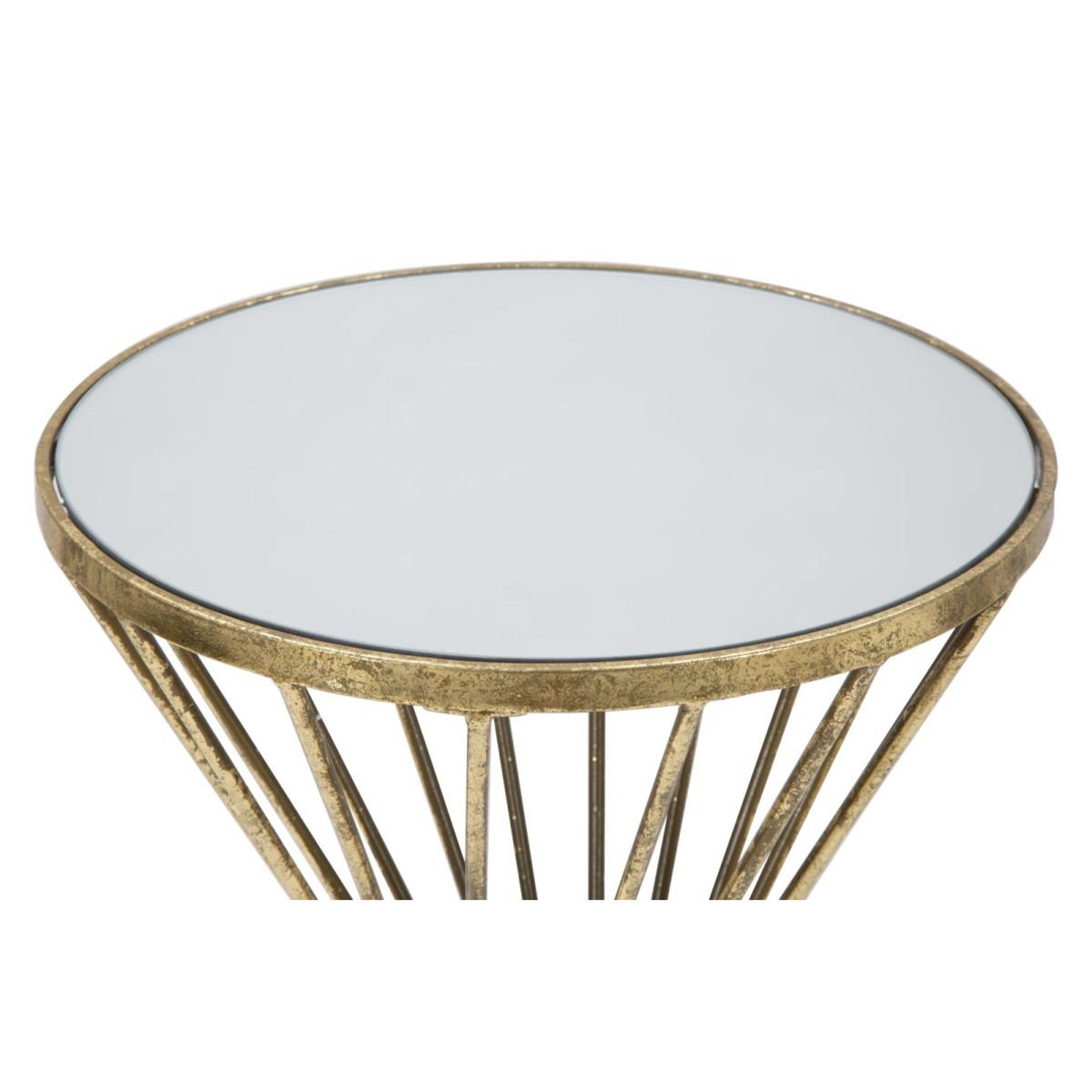 Voir la diapositive 2 : Paris Prix Table d'Appoint Design  Hypnose  70cm Or