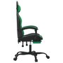 Voir la diapositive 4 : VIDAXL Chaise de jeu pivotante et repose-pied Noir et vert Similicuir