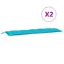Voir la diapositive 2 : VIDAXL Coussins de banc de jardin lot de 2 turquoise tissu Oxford
