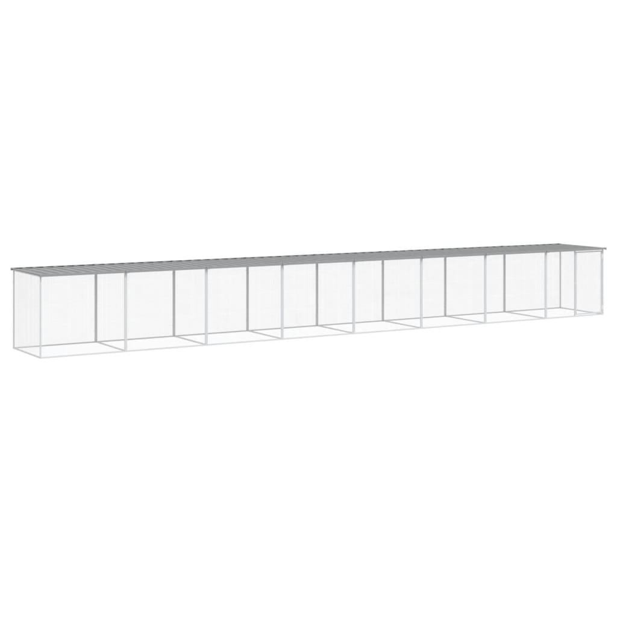 Voir la diapositive 2 : VIDAXL Poulailler avec toit gris clair 803x98x90 cm acier galvanise