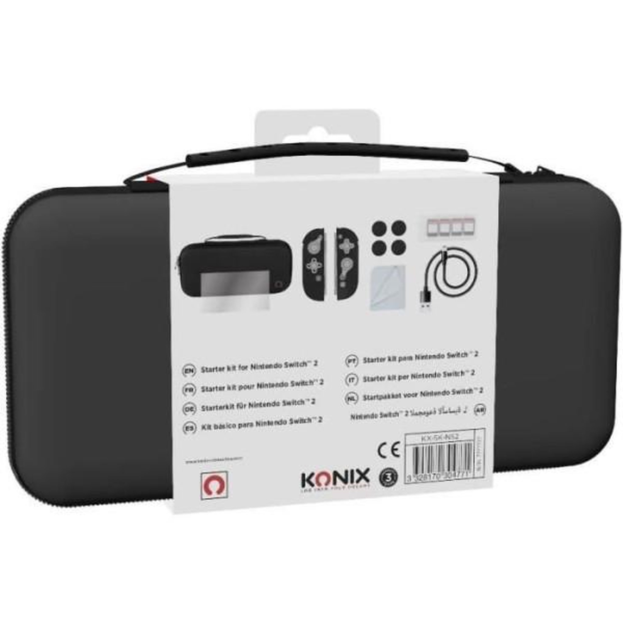Voir la diapositive 5 : Konix Pack d'accessoires gaming - KONIX - Nintendo Switch 2 - Housse - 4 appuie-pouces - Verre trempé - Boîtier 9 jeux - Écouteurs