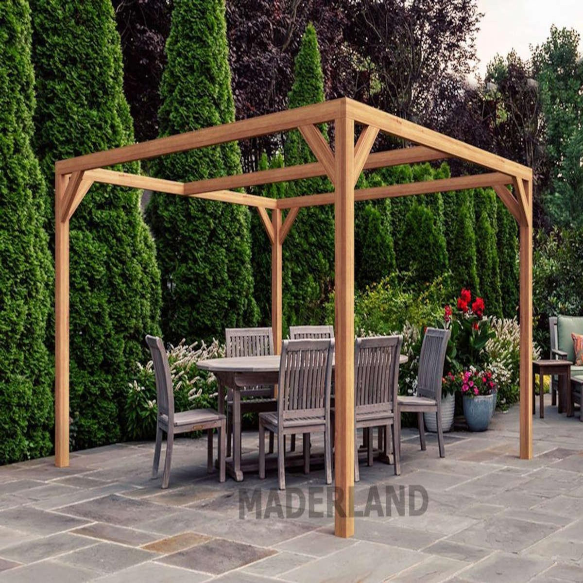 JARDIDECO Pergola en bois lamellé-collé Caen 400 x 300 cm - Maderland