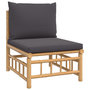 Voir la diapositive 5 : VIDAXL Salon de jardin 4 pcs avec coussins gris fonce bambou