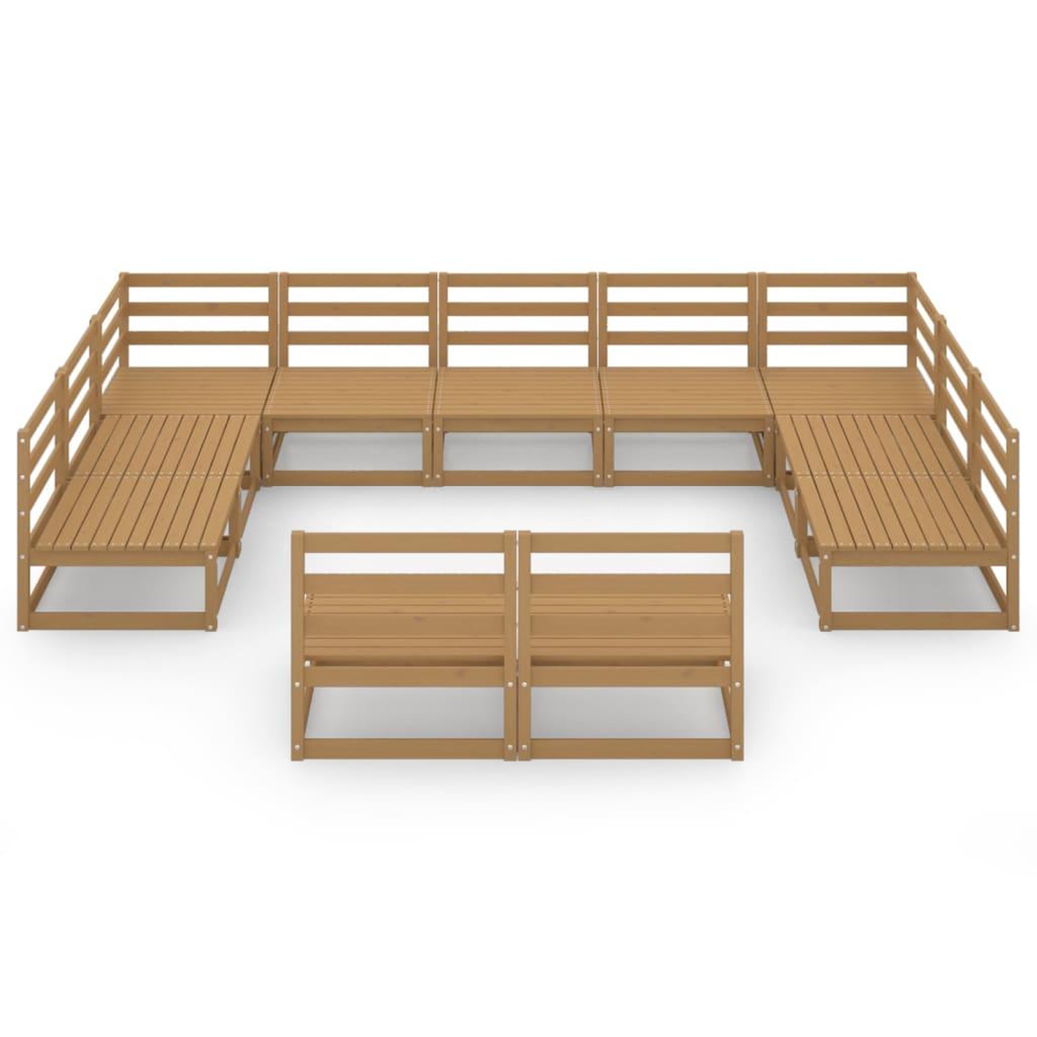 Voir la diapositive 3 : VIDAXL Salon de jardin 11 pcs bois de pin massif