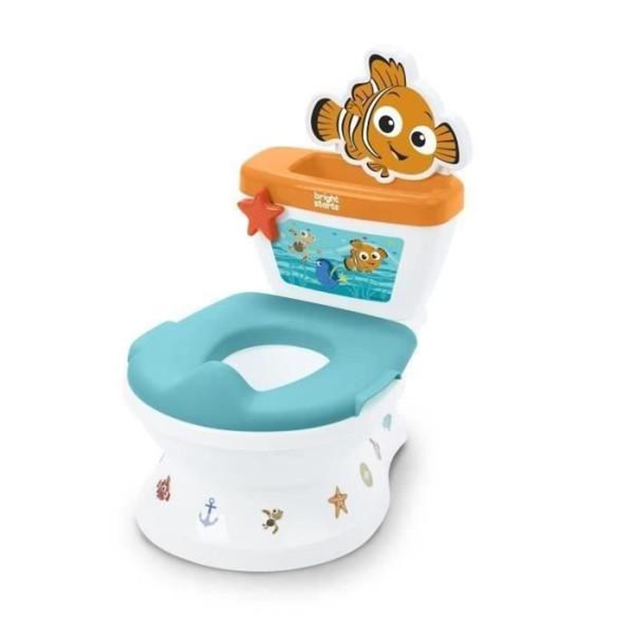 Bright Starts DISNEY BABY - NEMO- Mini toilette avec réducteur de lunette de toilette inclus, 2 en 1, MySize, Pot amovible facile a nettoyer