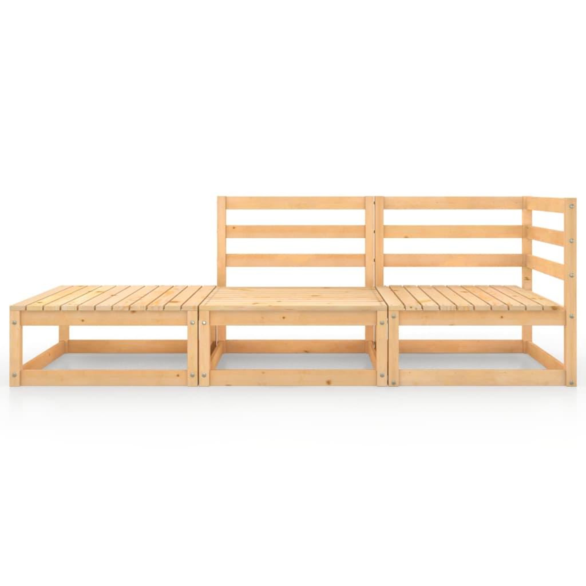 Voir la diapositive 3 : VIDAXL Salon de jardin 4 pcs Bois de pin massif
