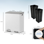 Voir la diapositive 5 : Kitchen move Poubelle de cuisine tri sélectif MAJOR Blanc Acier inoxydable 60L