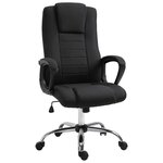HOMCOM HOMCOM Fauteuil de bureau à roulettes chaise manager ergonomique pivotante hauteur réglable lin noir