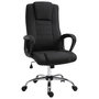 Voir la diapositive 1 : HOMCOM HOMCOM Fauteuil de bureau à roulettes chaise manager ergonomique pivotante hauteur réglable lin noir