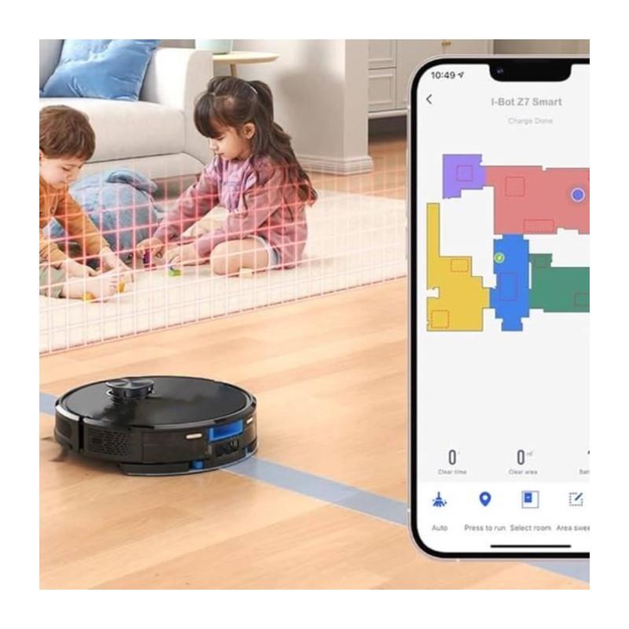 Voir la diapositive 4 : EZICLEAN Aspirateur robot laveur connecté - i-botz7smart