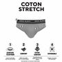 Voir la diapositive 2 : SERGE BLANCO Lot de 4 slips homme en coton French