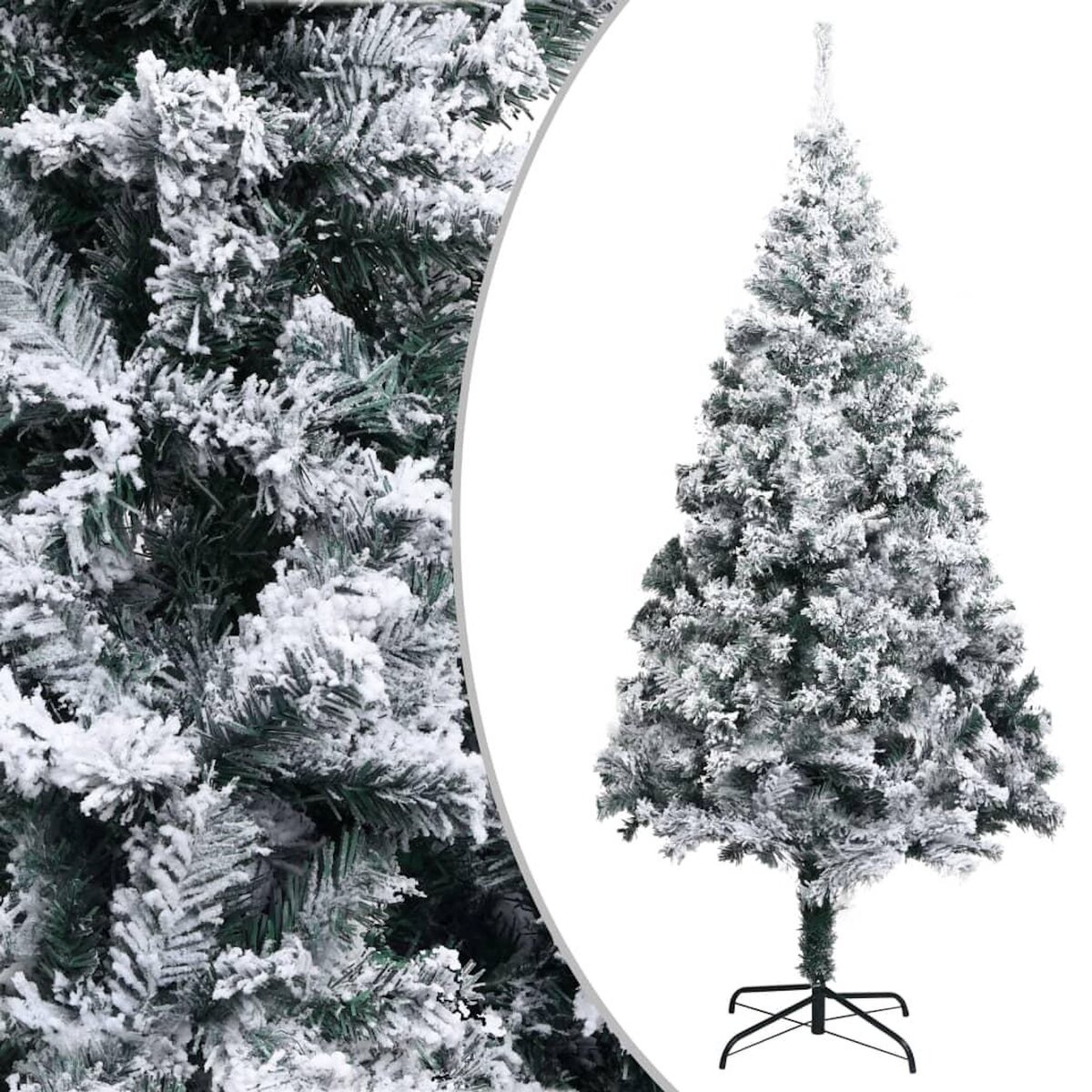 VIDAXL Sapin de Noël artificiel avec neige floquee vert 180 cm PVC