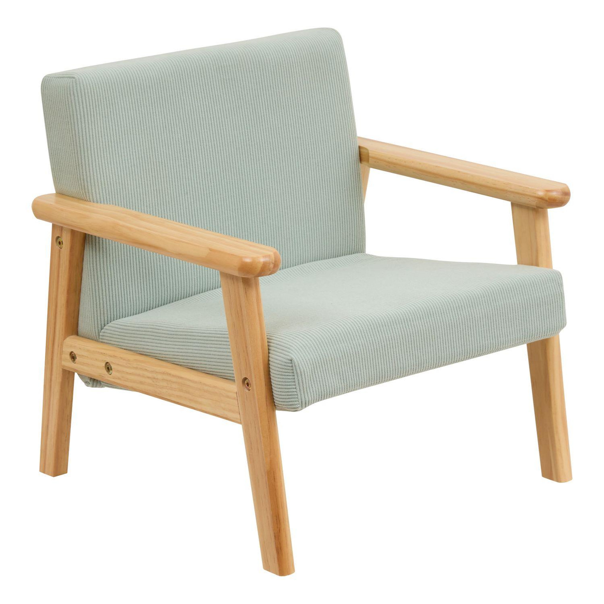 ATMOSPHERA Fauteuil enfant en velours côtelé basile - mer