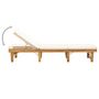 Voir la diapositive 5 : VIDAXL Chaise longue pliable coussin Bois massif d'acacia Blanc creme