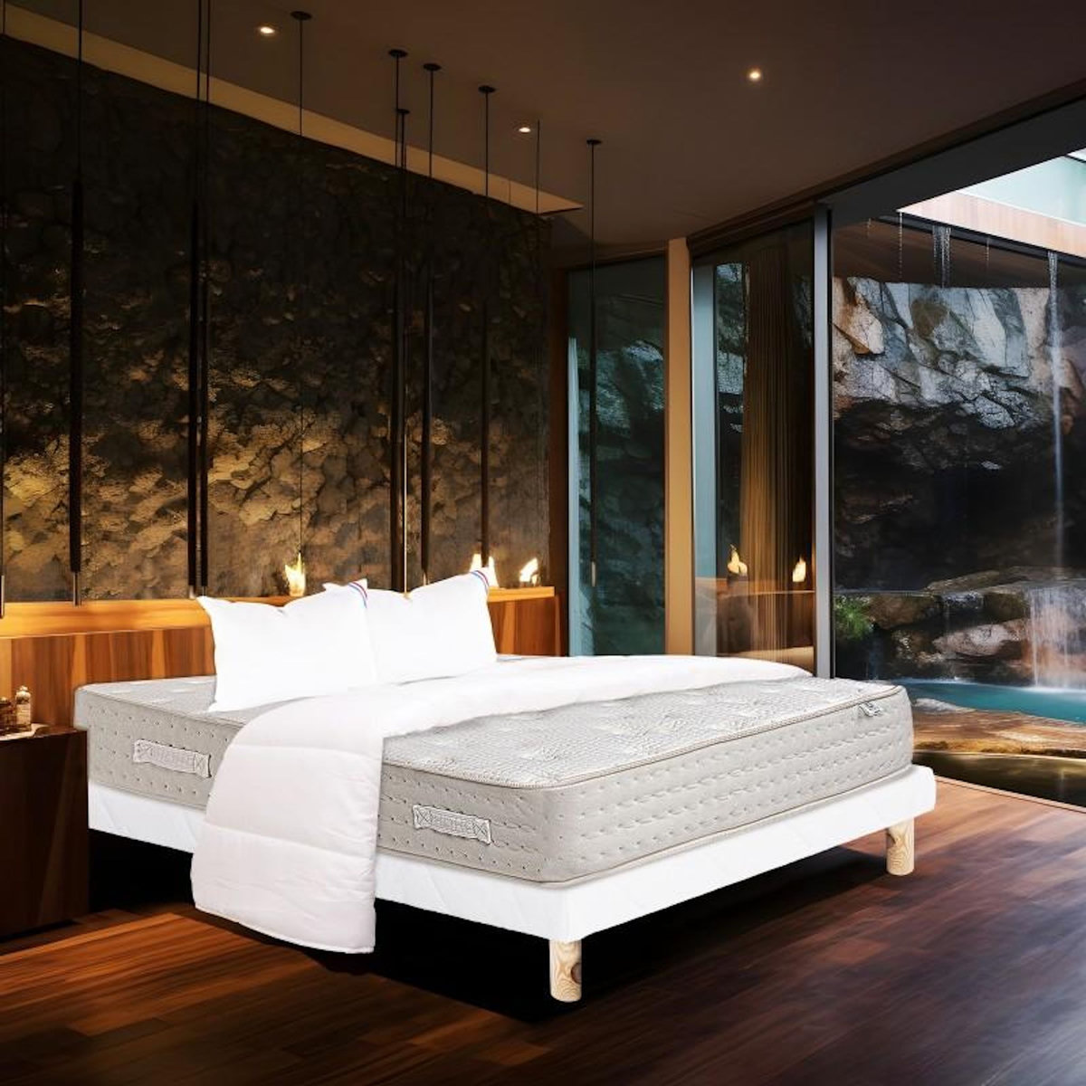 LUXURY LITERIE Ensemble literie mousse, Purlux Ferme, Blanc