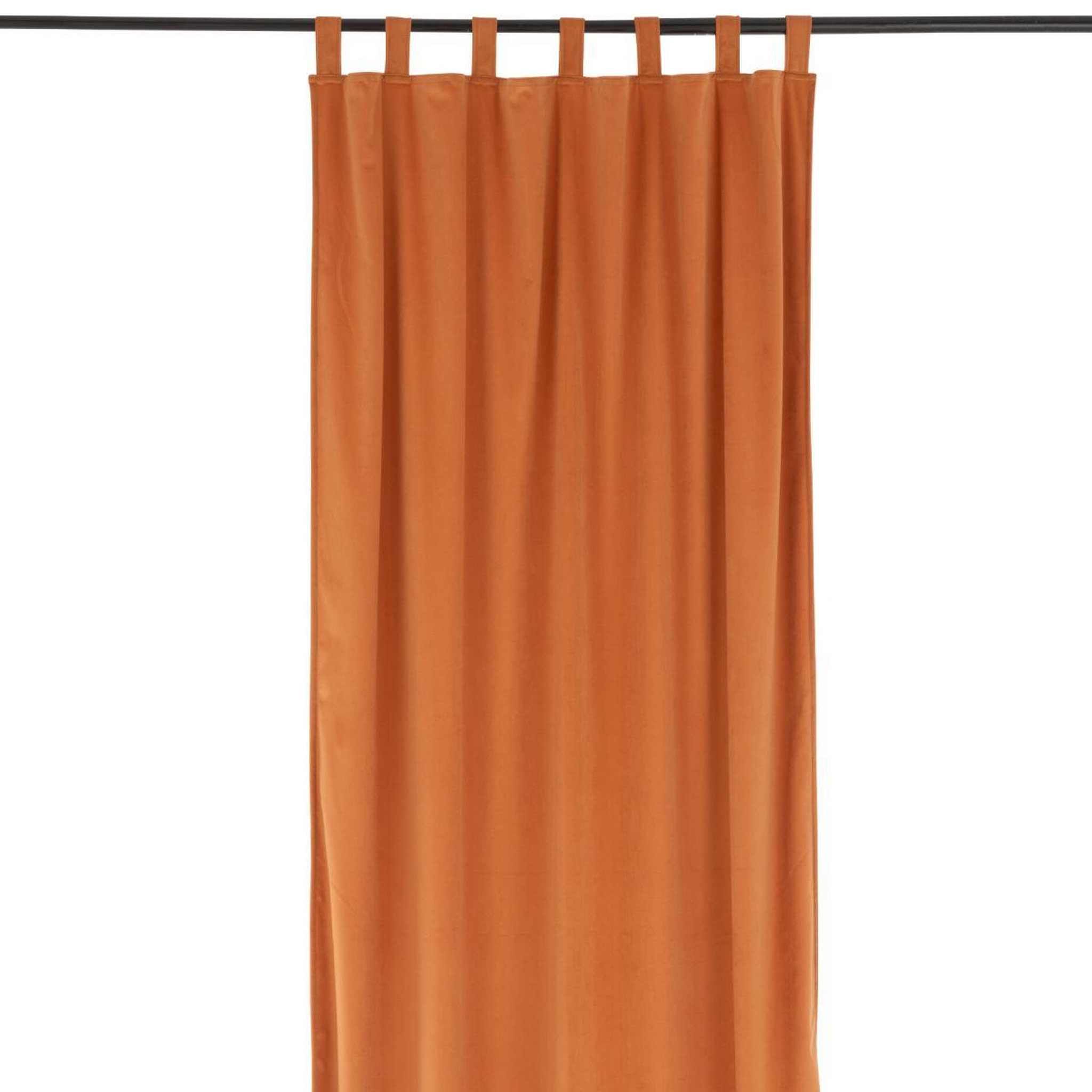Voir la diapositive 2 : J-LINE Rideau à passants en velours  pumpkin  130x270cm ocre