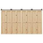 VIDAXL Kit de quincaillerie de porte coulissante 366 cm acier noir