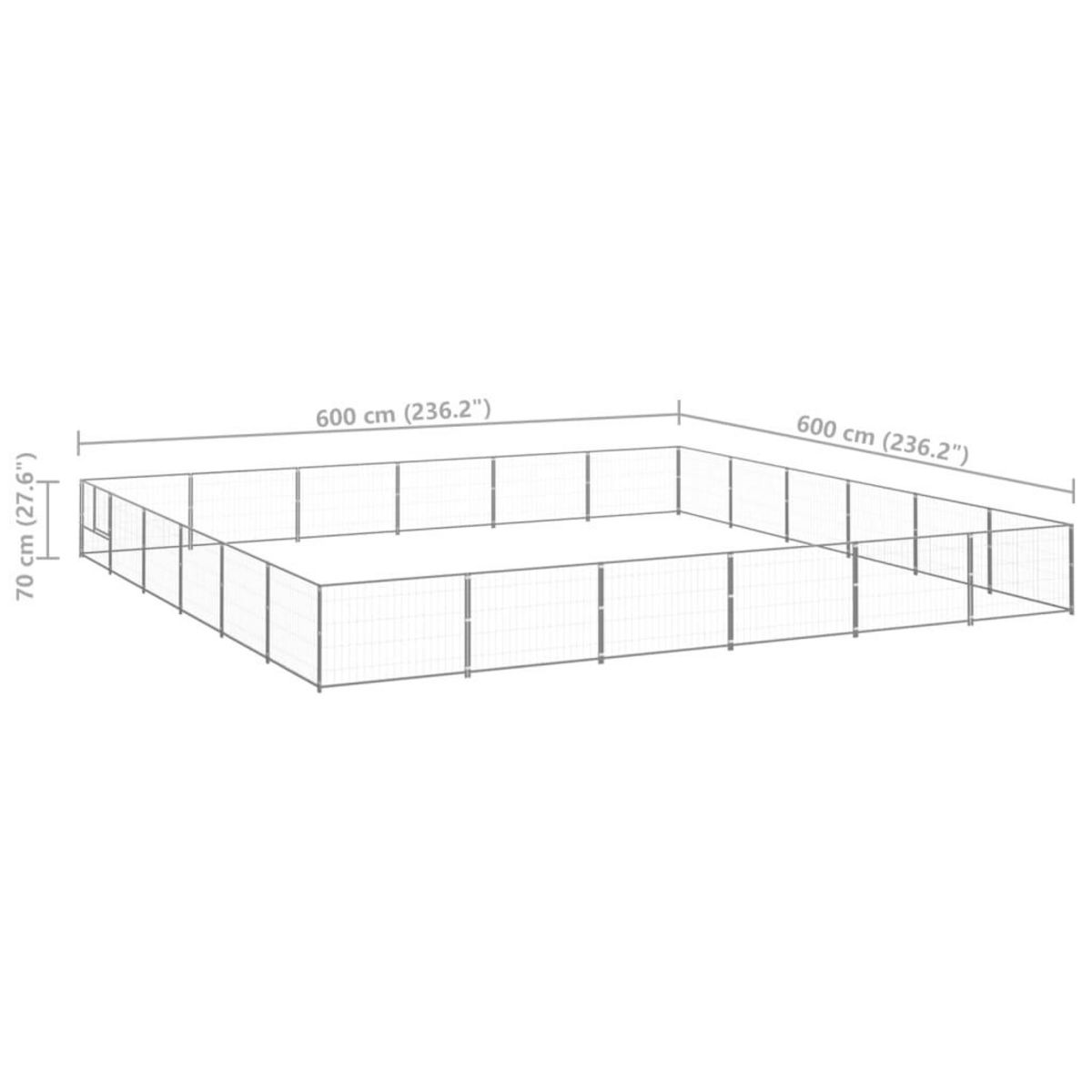 VIDAXL Chenil Argente 36 m² Acier