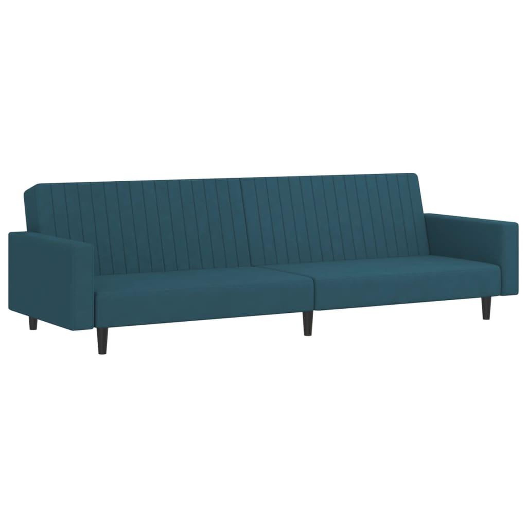 Voir la diapositive 2 : VIDAXL Canape-lit a 2 places Bleu Velours