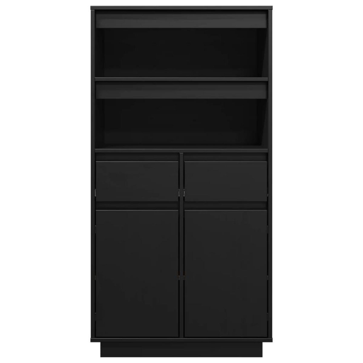 VIDAXL Buffet haut Noir 60x40x116,5 cm Bois massif de pin