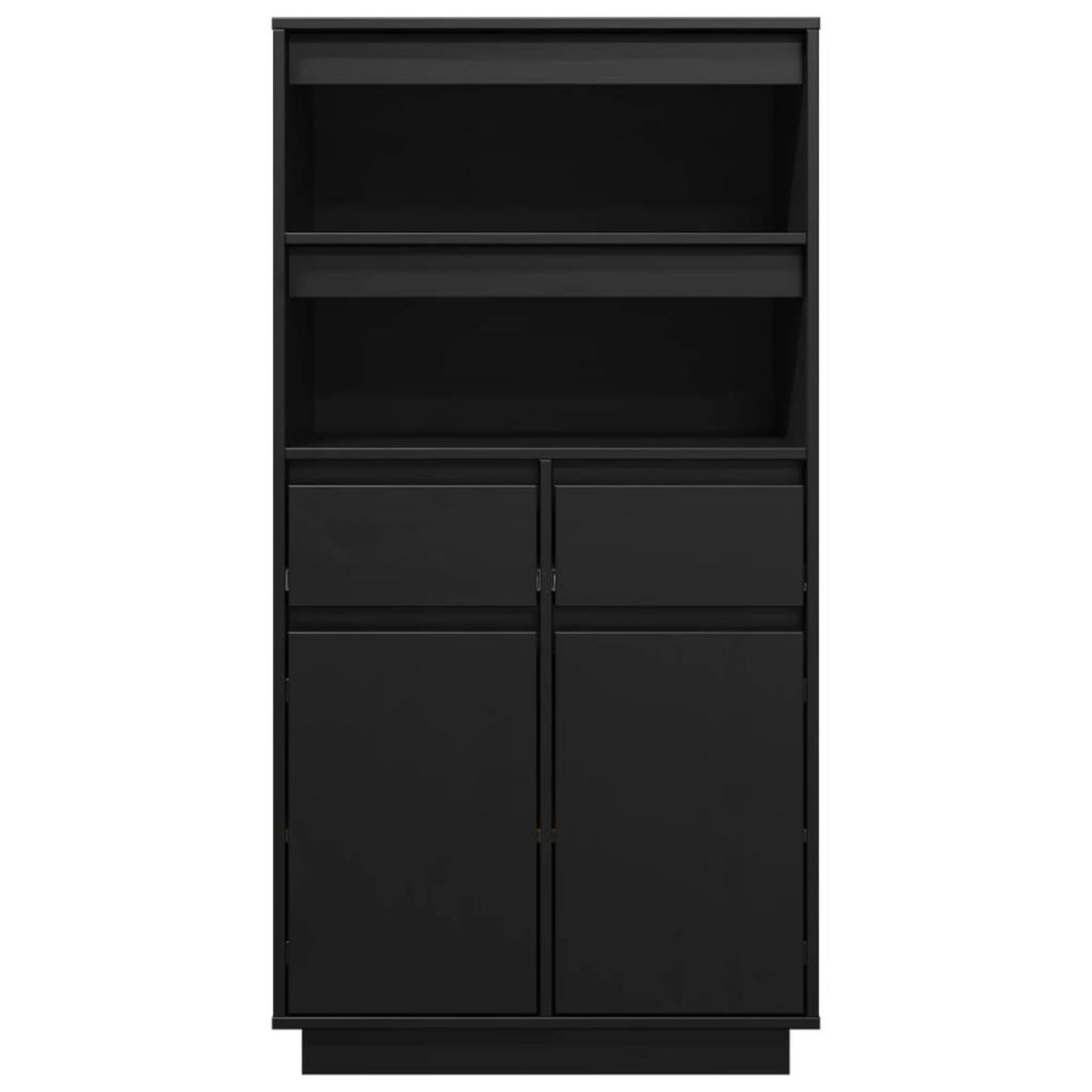 VIDAXL Buffet haut Noir 60x40x116,5 cm Bois massif de pin