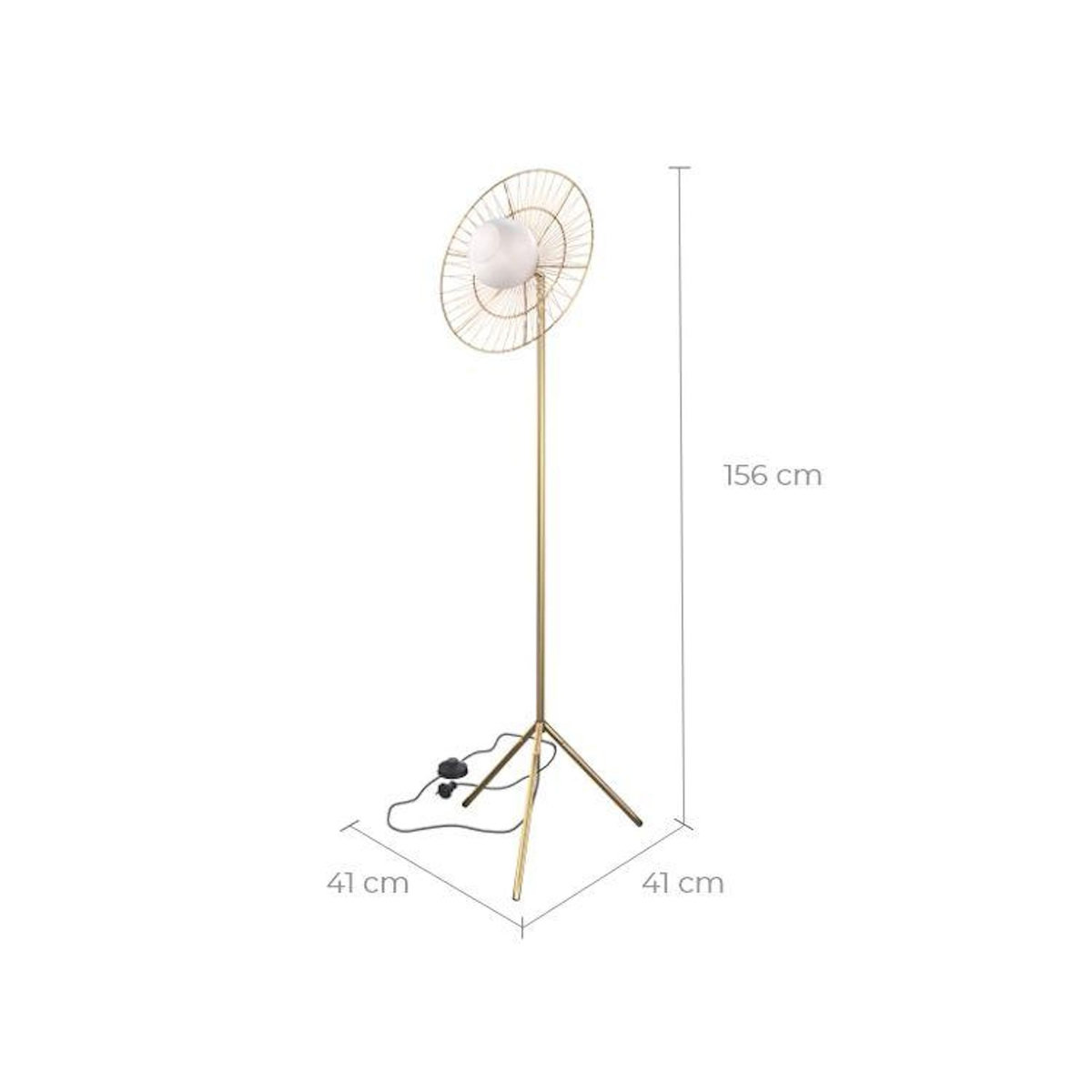Rendez vous déco Lampadaire en métal doré 156 cm-Bandia