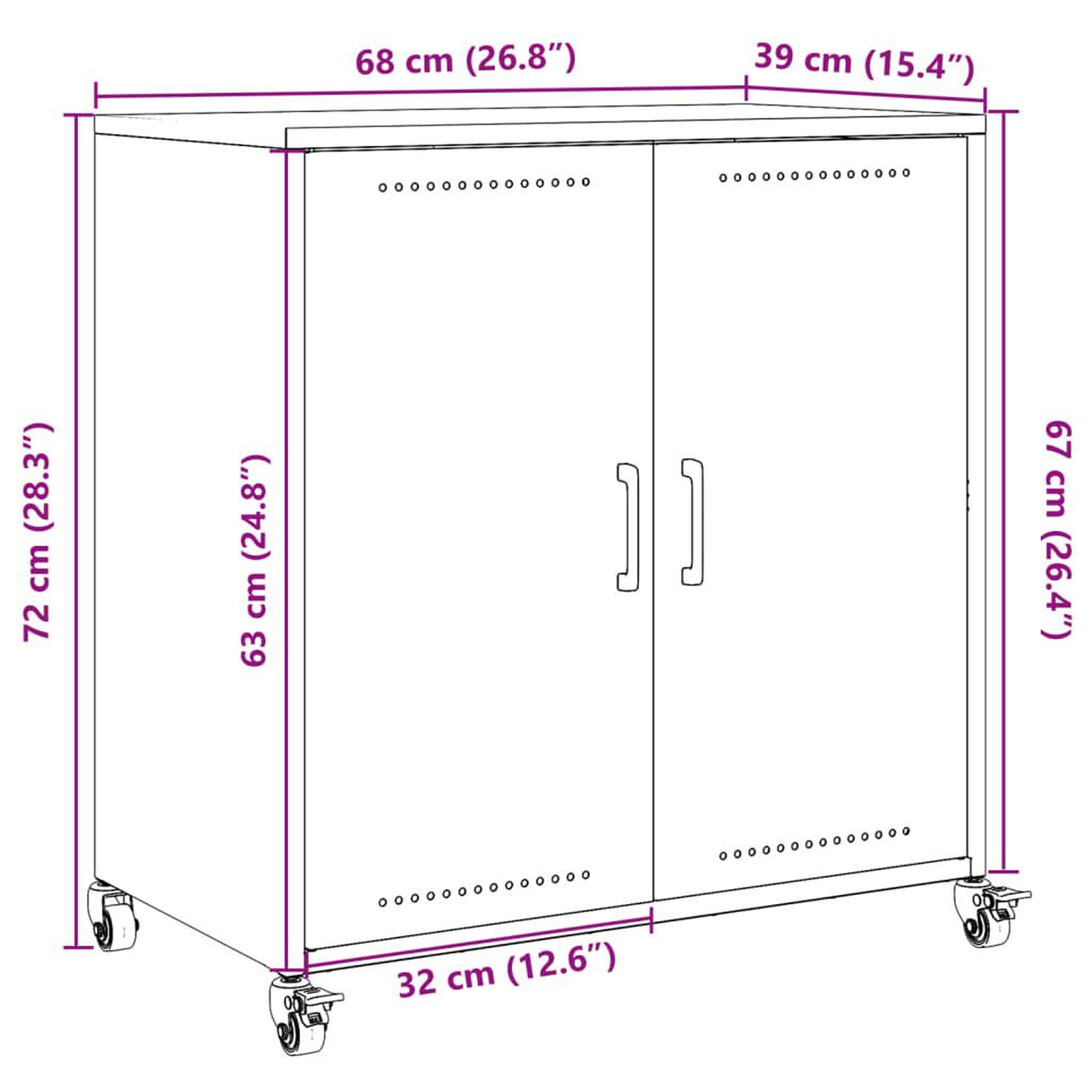 Voir la diapositive 6 : VIDAXL Buffet anthracite 68,5x39x72 cm acier