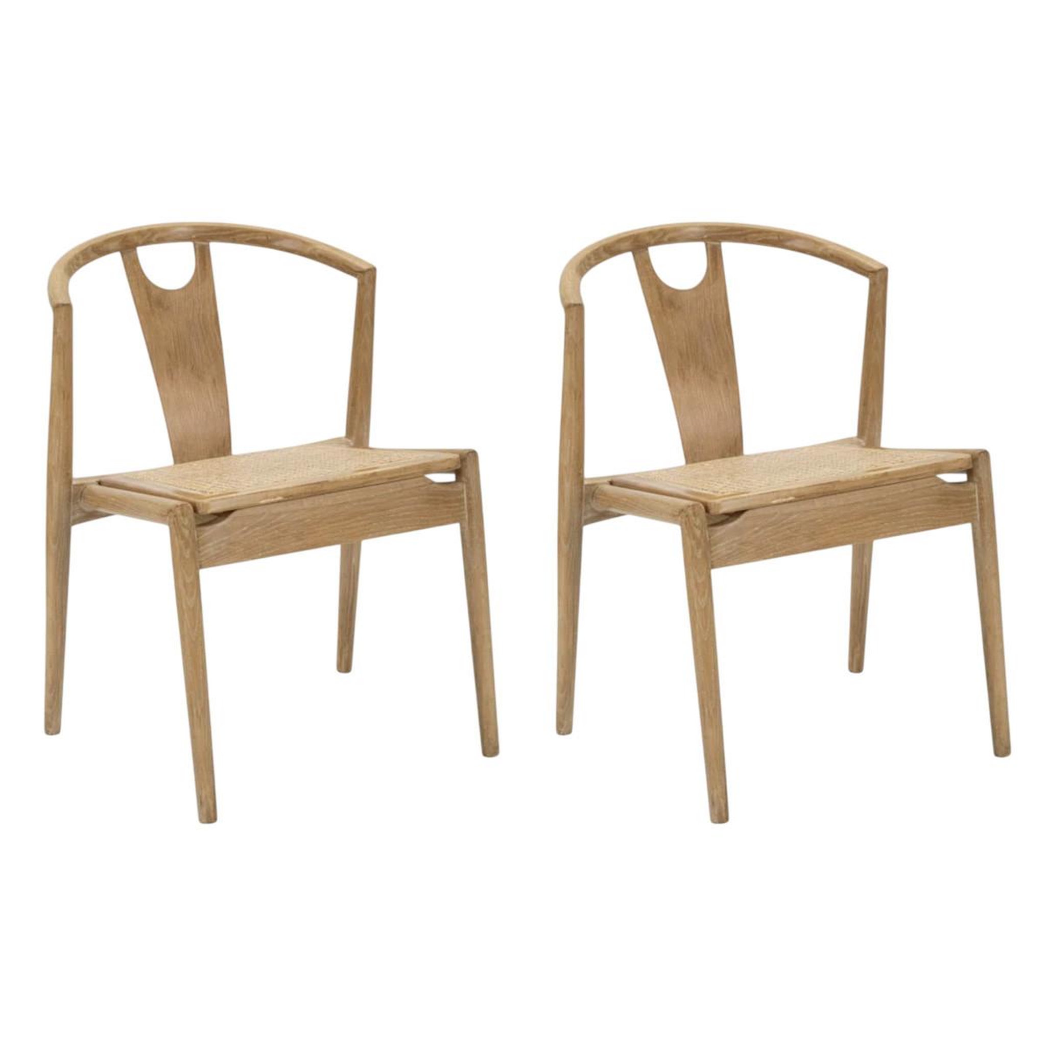 Paris Prix Lot de 2 chaises en bois  japon  76cm naturel