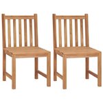 VIDAXL Chaises de jardin lot de 2 Bois de teck solide