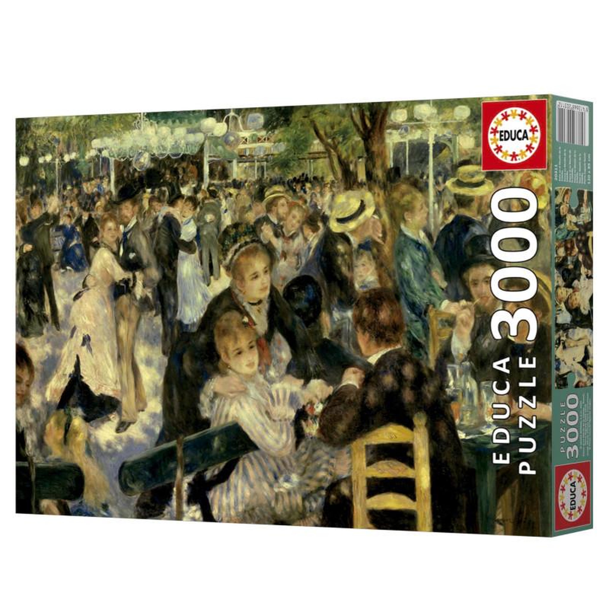 Voir la diapositive 3 : EDUCA Puzzle 3000 pièces – Danse au Moulin de la Galette – Œuvre artistique classique – 120 x 85 cm – Adulte dès 15 ans – Educa
