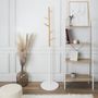 Voir la diapositive 4 : The Home Deco Factory Portemanteau bicolore en bois 5 accroches - Blanc et marron