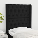 VIDAXL Tete de lit avec oreilles Noir 83x16x118/128 cm Tissu