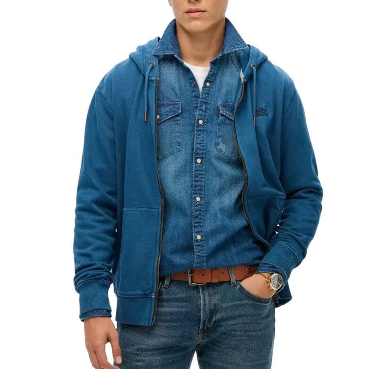 SUPERDRY Sweat Zippé  Homme Superdry Essential Washed Ziphood